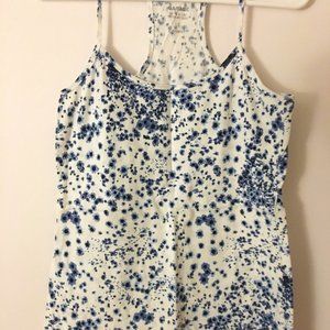 Cute Blue Floral Tank Top